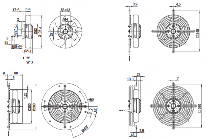 Ebmpapst Axial Fan M2d068 Df For Siemens Spindle Motor 1ph716 Series 380vac 2600rpm 90w