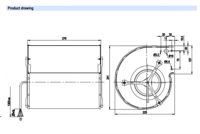 GOST 1055w Industrial Centrifugal Blower 230/400v-Ac D2D160-BE02-11 0