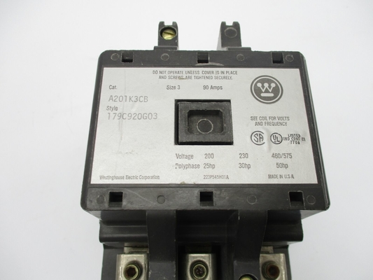 A201K3CB 5277C15G07 Electric Motor Starter 90A Front Connected Three Pole Open Size