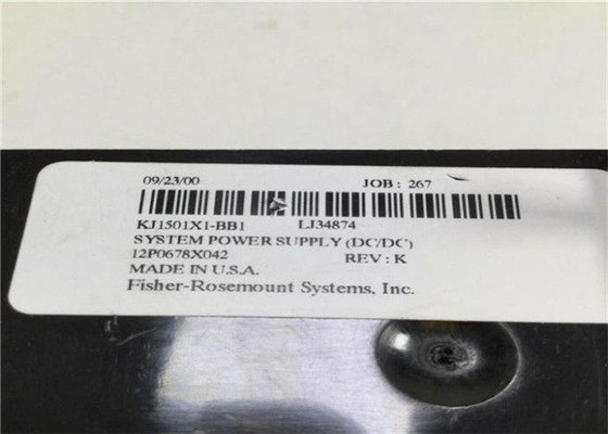 KJ1501X1-BB1 12P0678X022 EMERSON Delta V System Power Supply  Passthrough
