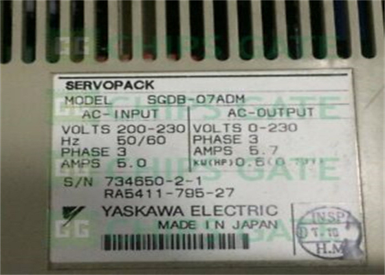 Yaskawa SGDB-07ADM AC SERVO AMPLIFIER 200V 0.7KW Torque Speed Position Control
