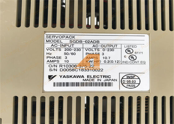 Yaskawa SGDB-02ADB AC SERVO AMPLIFIER 200-230V 3A 3 PHASE  Position Control USASGM