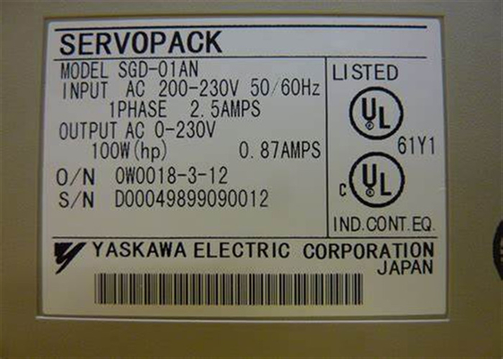 Yaskawa SGD-01AN AC Servo Drives Servopack 100 WATT 1PHASE OUTPUT 0-230 VAC