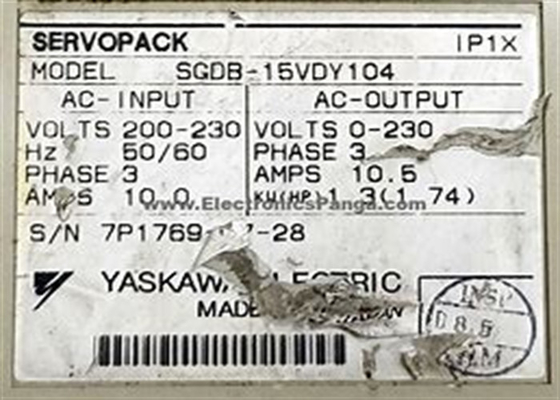 Yaskawa SGDB-15VDY104 Three Phase Servo Drive Sigma Series 10A Closed Loop Control