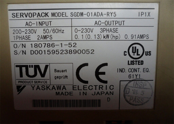 Yaskawa SGDM-01ADA-RY5 Servopack Servo Amplifier Sigma II 100 W Torque Control