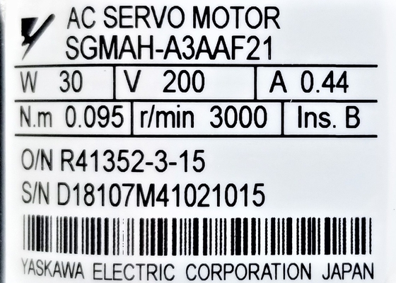 Yaskawa AC Servo Motor SGMAH-A3AAF21 Brand New In Original Box