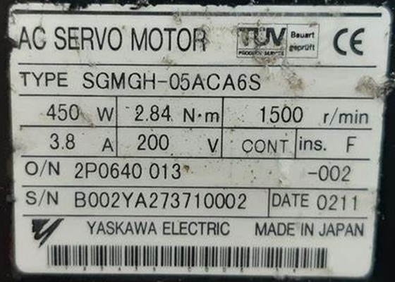 Yaskawa SGMGH-05ACA6S 0.45kw AC Servo Motor Brand New Original