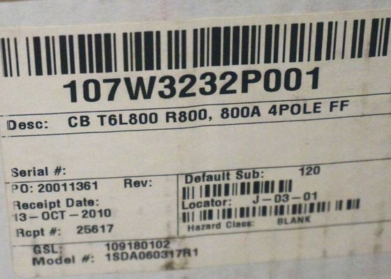 ABB 1SDA060317R1 800 1000V AC-DC FIXED FOUR-POLE WITH FRONT TERMINALS  RELEASE