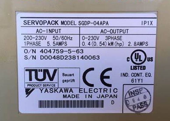 Yaskawa SGDP-04APA Digital AC Servo Control Supports Incremental and Absolute Encoders