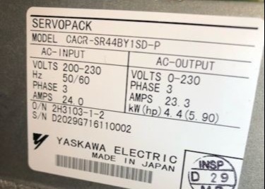 YASKAWA CACR-SR44BY1SD-P All Digital 4.4kW 200VAC D Series Servo Servopack
