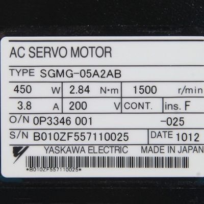 Yaskawa SGMG-05A2AB Sigma-I AC Servo Motor 200V AC 1500RPM 450W
