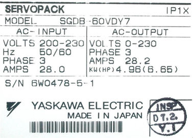 Industrial  Servopack  Made in Japan  4.96KWatt  Yaskawa AC Servo Drive SGDB-60VD-Y7