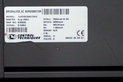 142DSE300CSAH Emerson CONTROL TECHNIQUES SERVO MOTOR 3000RPM