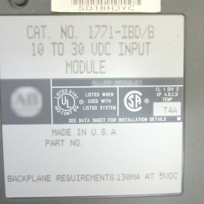 Discrete Digital Input Module Allen Bradley 1771-IBD 10-30VDC Sink Channels