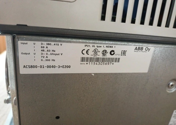 ABB ACS800-01-0040-3 + E200 Variable Frequency Inverter 40kW IP20 Aluminum Housing Blue