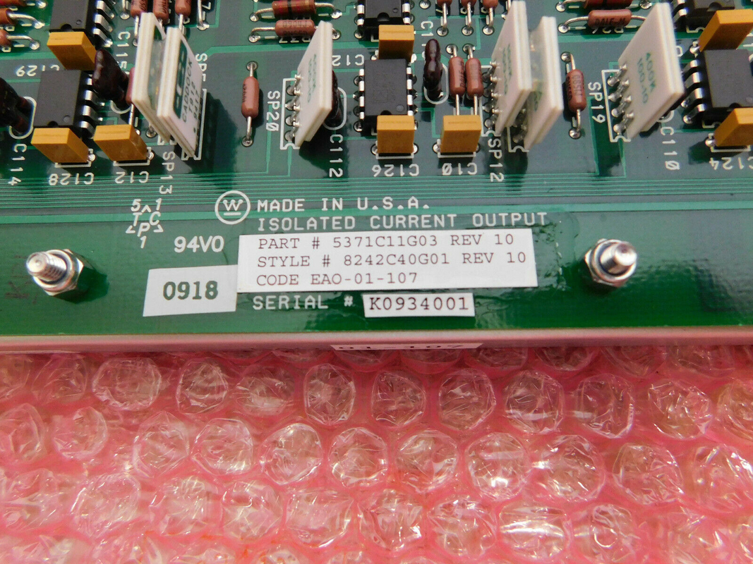 EMERSON 3D21663G01 10, PC Card, Output, Analog, Serial number matches