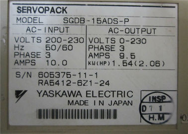 Yaskawa  Servo Drive 200-230V 9.5A  Servopack  Input 10 AMPS SGDB-15ADS