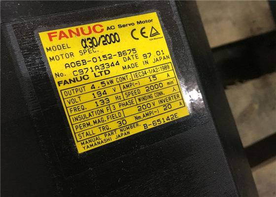 GE FANUC A06B-0152-B675 AC Servo Motor MODEL ALPHA 30/2000 New Original